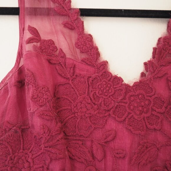 !! Anthropologie Yoana Baraschi Black Cherry Ersalina Sleeveless Lace Dress - Picture 6 of 8